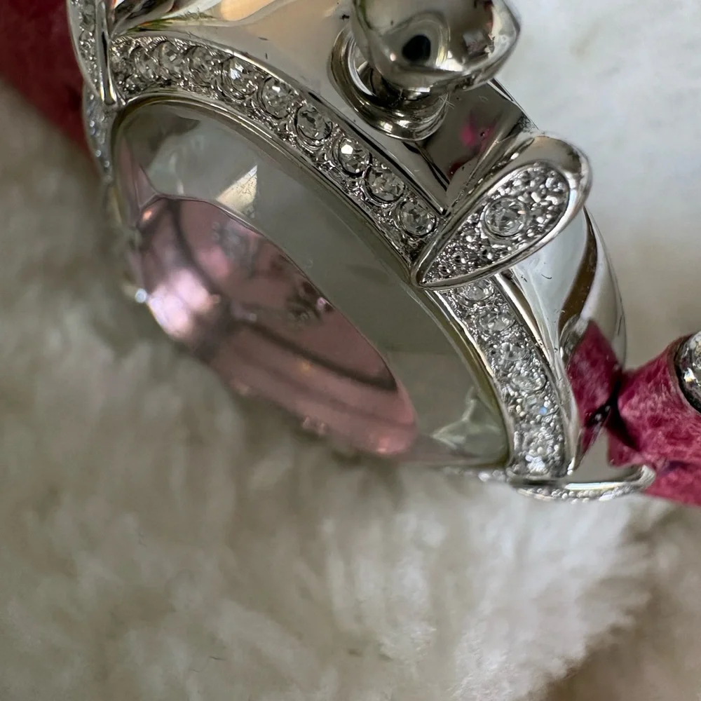 NEW JLO Jennifer Lopez NEW Women Heart-Shaped Quartz Wristwatch Pink Diamond - Picture 9 of 13